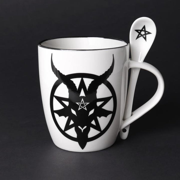 BOTEGA EXCLUSIVE Baphomet Tea Coffee Mug & Spoon Set Witches Brew