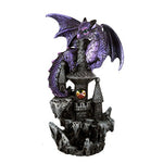 PACIFIC GIFTWARE Small Guardian Dragon Protecting Castle with Rhinestone Rock Crystal Tabletop Decor Collectible Figurine Gift