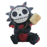 SUMMIT COLLECTION Furrybones Scorchie Signature Skeleton in Black Dragon Costume Holding Stick of Roasted Marshmallow