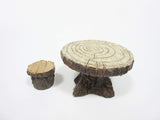 PACIFIC GIFTWARE Enchanted Garden Tree Stump Table and Chairs Set Mini Fairy Garden Decorative Accessory 3pc Set