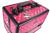 Professional Makeup Artist Travel Cosmetic Train Case w/ 3 Tier Side Extendable Trays Aluminum Hard Case