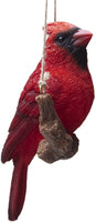 PACIFIC GIFTWARE Hanging Red Cardinal Bird Perching on Branch Resin Figurine Sculpture