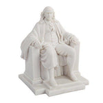 PACIFIC GIFTWARE 7.5 Inch White Benjamin Franklin Figurine Statue in Chair Knickknack