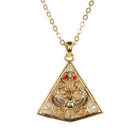 MYSTICA JEWELRY COLLECTION Egyptian Pyramid Golden Pewter Necklace Jewelry- Mystica Collection
