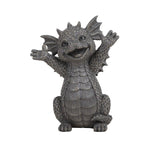 PACIFIC GIFTWARE Happy Garden Dragon Cheering You On Garden Display Decorative Accent Sculpture Stone Finish 5.25 Inch Tall