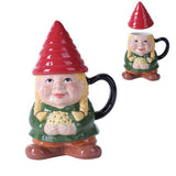 PACIFIC GIFTWARE Gnome Sweet Lady Gnome Lidded Coffee Tea Mug Ceramic
