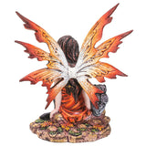 Fairyland Red Winged Fairy with Baby Owl Statue Figurine