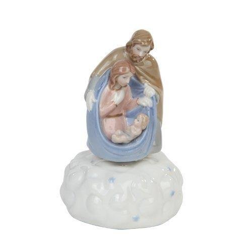 PACIFIC GIFTWARE 5.50 Inch Porcelain Nativity Holy Family Musical Box