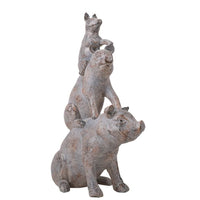 PACIFIC GIFTWARE Stacked Pigs Animal Resin Figurine Statue