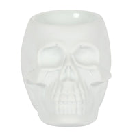 PACIFIC GIFTWARE White Skull Aromatherapy Oil Burner Wax Warmer Tealight Holder