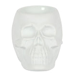 PACIFIC GIFTWARE White Skull Aromatherapy Oil Burner Wax Warmer Tealight Holder