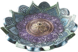 PACIFIC GIFTWARE Mandala Design Stick Incense Burner Round Lotus Meditation Base Altar Table Display Collectible