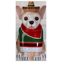 Festival Loving Chihuahua Wearing a Traditional Mexican Poncho Ceramic Cookie Jar