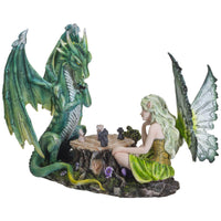 PACIFIC GIFTWARE FairyTate Fairy vs. Dragon Chess War Game Resin Figurine Statue