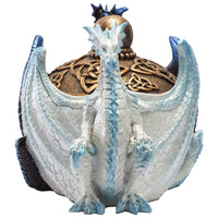 PACIFIC GIFTWARE Fantasy Celtic Knotwork Dual Yin Yang Dragons Decorative Trinket Jewelry Box Figurine 5.75" long
