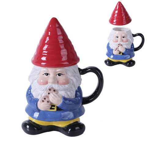 PACIFIC GIFTWARE Ceramic Cute Mr Gnome Lidded Mug
