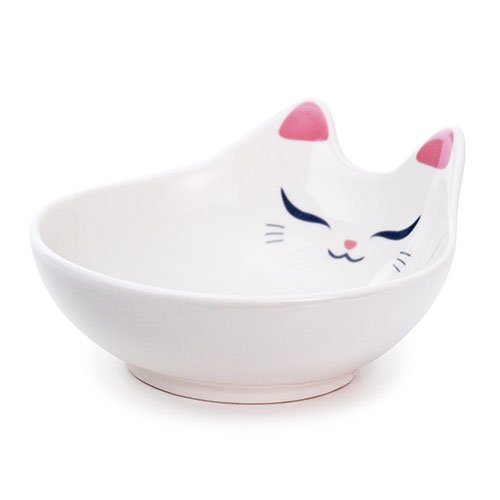 JAPAN COLLECTION Genki Cat White Runa Dipping Sauce Dessert bowl for Soy Sauce, Ketchup, BBQ Sauce or Seasoning