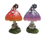 PACIFIC GIFTWARE Enchanted Garden Decorative Mushrooms Set of 2 Mini Fairy Garden Decorative Accessory 4.75 inch Tall