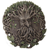 Oak Tree Greenman with Celtic Knots Circular Resin Wall Plaque Home Decor
