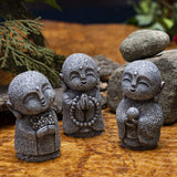 Eastern Enlightenment Happy Japanese Jizo Monk Praying with Mala Prayer Beads Resin Figurine