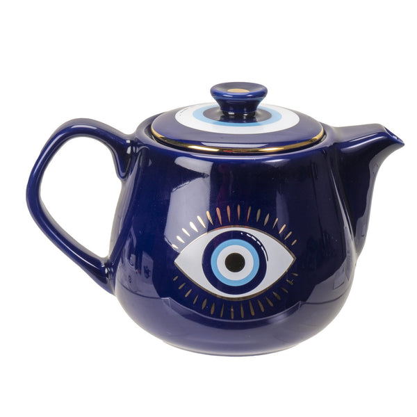 EVIL EYE TEA POT BLUE