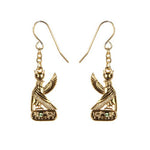 MYSTICA JEWELRY COLLECTION Egyptian Horus Golden Pewter Earrings Jewelry- Mystica Collection