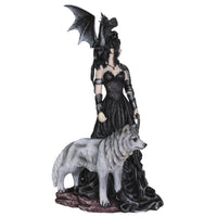 NENE THOMAS Bella Maestra with Wolf and Winged Resin Figurine