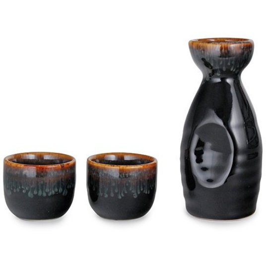 JAPAN COLLECTION Tokkuri Bottle and Two Sake Ochoko Cups Sake Set