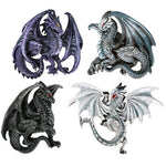 RUTH THOMPSON Dragon's Lair Set of 4 Collectible Sculptural Dragons Refrigerator Magnets Gift Decor