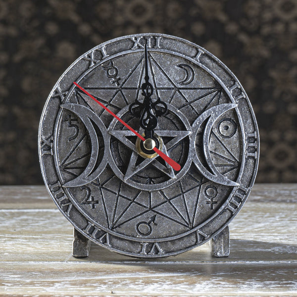 ALCHEMY ENGLAND DESIGN Wiccan Sculpture Desk Clock