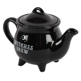 ALCHEMY ENGLAND DESIGN Witches Brew Black Ceramic Tea Pot
