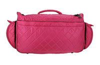 Kiota Quilted Tote Beauty Bag With 3 Side Compartments Ideal for Cosmetic Bottles Brushes Accessories (Pink)