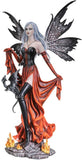 Pacific Giftware Black Lady Fire Fairy with Black Dragon Resin Statue Home Decor Figurine