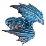 20 Inches Dual Blue Dragon on Cave Collectible Home Decor Figurine