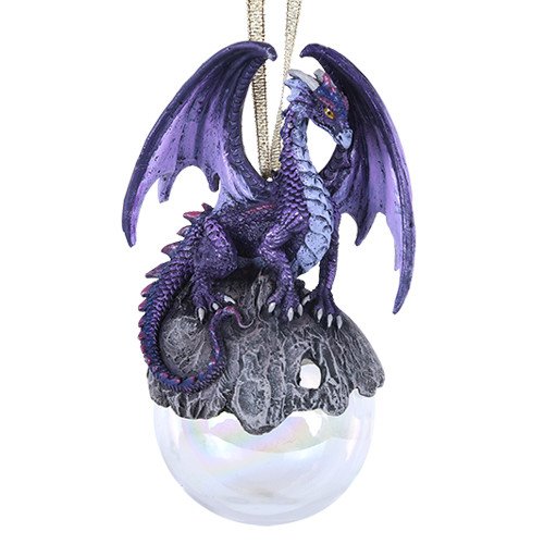 Pacific Giftware Hoarfrost Purple Dragon Glass Ball Ornament by Ruth Thompson Tree Decoration Gift Decor