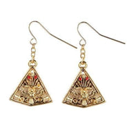 MYSTICA JEWELRY COLLECTION Egyptian Pyramid Golden Pewter Earrings Jewelry- Mystica Collection