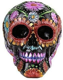 PACIFIC GIFTWARE Day of The Dead Floral Skull Home Tabletop Decorative Resin Figurine