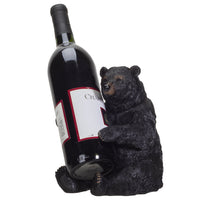PACIFIC GIFTWARE Black Bear Wine Holder Resin Figurine Statue