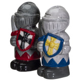 PACIFIC GIFTWARE White And Black Knights Ceramic Salt and Pepper Shakers Set