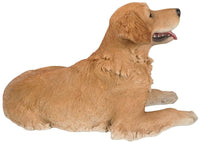 BOTEGA EXCLUSIVE Animal Collection 21 inches Life Size Large Sitting Smile Golden Retriever Dog Figurine Statue