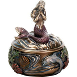 SUMMIT COLLECTION Art Nouveau Holding Hand Over Chest Praying Mermaid Fantasy Box