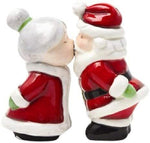 PACIFIC GIFTWARE "Santa Kissing Mrs Claus" Magnetic Salt & Pepper Shakers Set