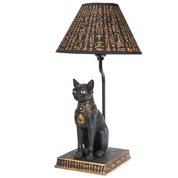 PACIFIC GIFTWARE Egyptian Bastet Goddess of Fertility Sculptural Table Lamp with Shade 18 inch Tall Egyptian Home Decor