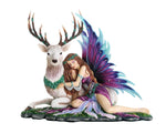 Decorative Companion White Stag Fairy Collectible Decorative Statue 14L