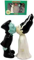 PACIFIC GIFTWARE Zombies Monster and Bride Magnetic Ceramic Halloween Salt and Pepper Shakers