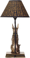 Pacific Giftware Egyptian God of Underworld Anubis Sculptural Table Lamp with Shade 18 inch Tall