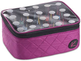 Kiota Nail Polish Essential Oil Storage Pouch With 20 Divider Insert Easy Travel Compact Organizer (Purple)