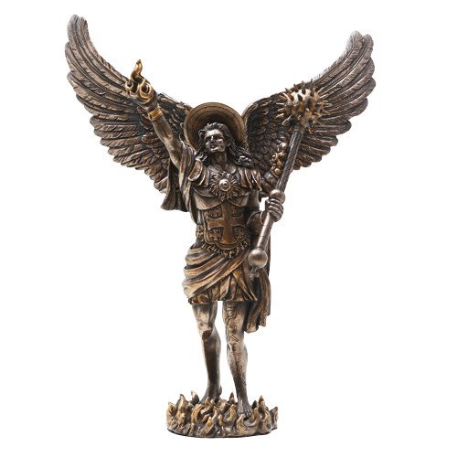 PACIFIC GIFTWARE 12.75 Inch Archangel Uriel with Spear Religious Resin Statue Figurine