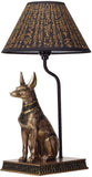 Pacific Giftware Egyptian God of Underworld Anubis Sculptural Table Lamp with Shade 18 inch Tall