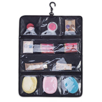 Quilted Shoulder Beauty Bag With Brush Storage Pocket Ideal for Cosmetic Bottles Brushes